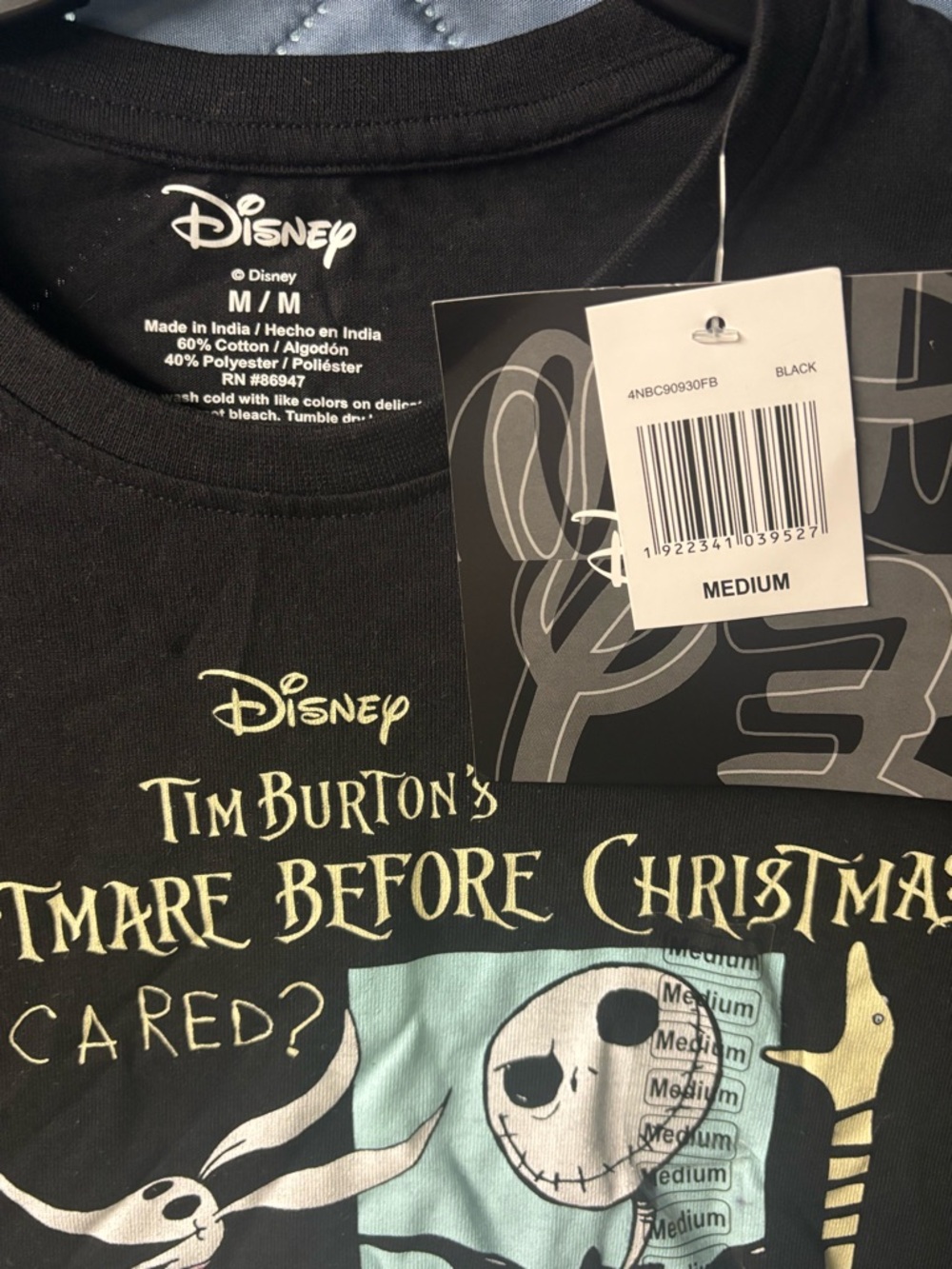Disney The Nightmare Before Christmas Black Graphic Tee with Multicolor Print - Picture 2 of 2